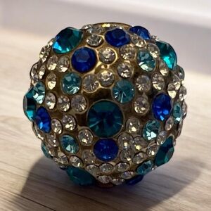 Mob Wife Blue Crystal Statement Ring